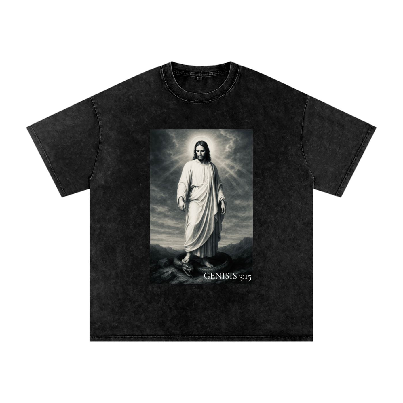 Genesis 3:15 - Acid Wash Oversize T-Shirt