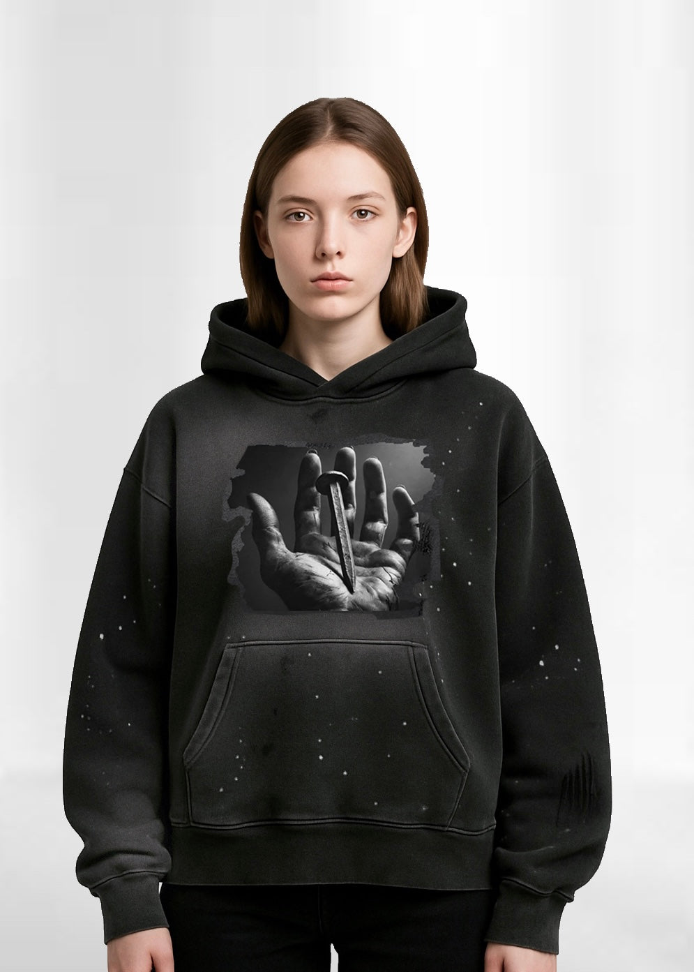 Salvation is Free - Vintage Wash Frayed Fleece Hoodie