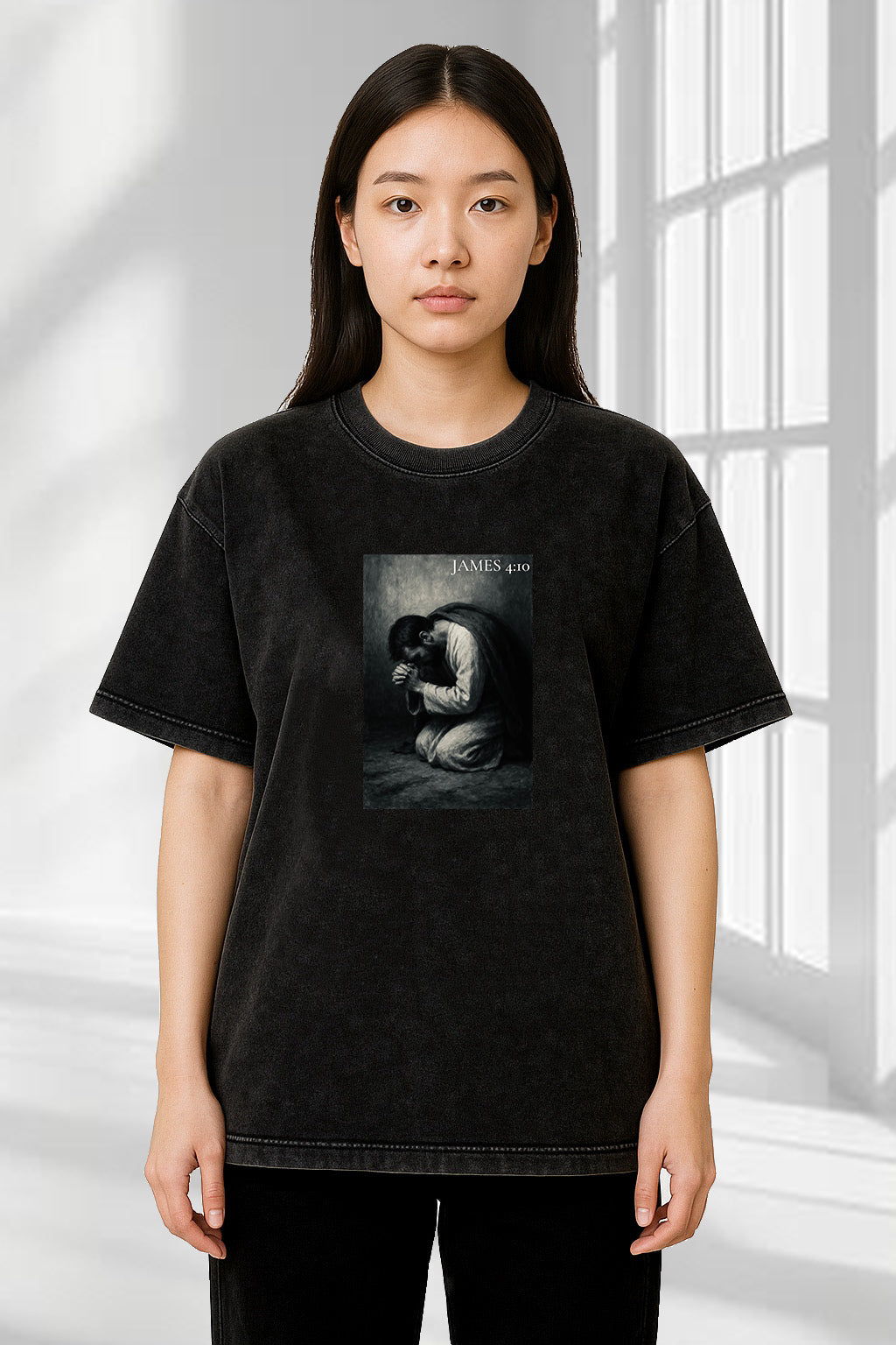 James 4:10 - Acid Wash Oversized T-Shirt