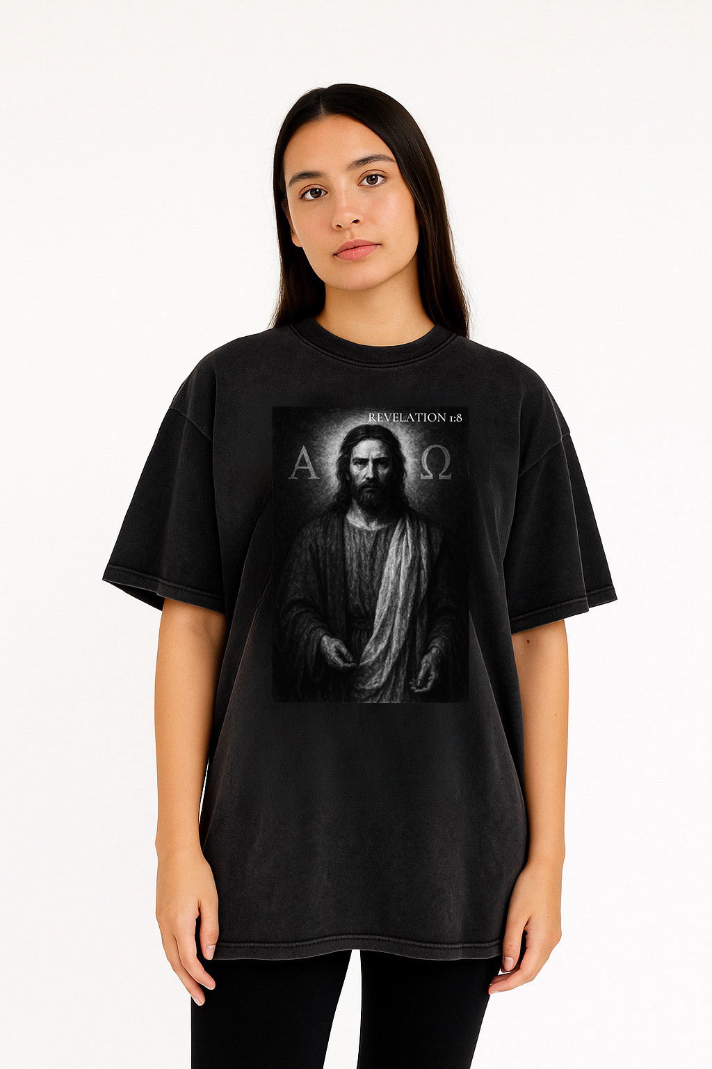 Revelation 1:8 - Acid Wash Oversize T-Shirt