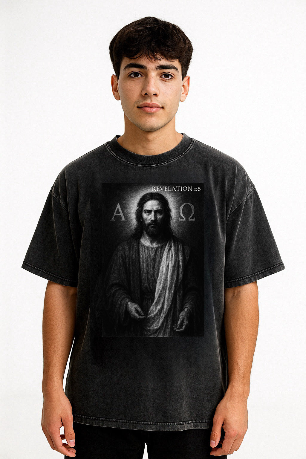 Revelation 1:8 - Acid Wash Oversize T-Shirt