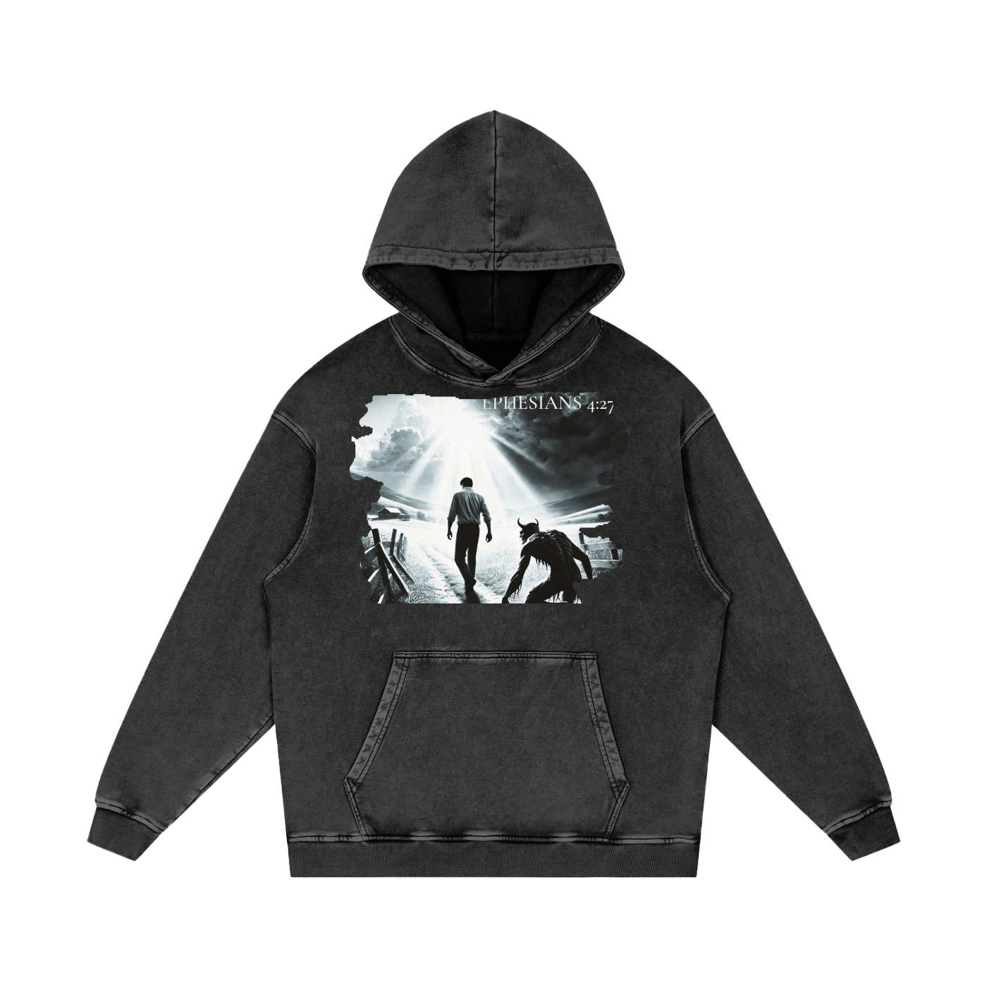 No Place for the Devil Distressed Hoodie