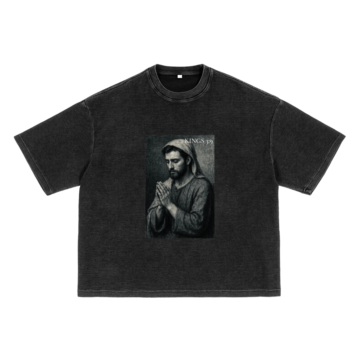 1 Kings 3:9 - Waffle-Texture Washed Boxy T-Shirt
