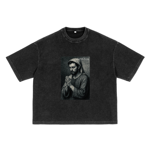 1 Kings 3:9 - Waffle-Texture Washed Boxy T-Shirt