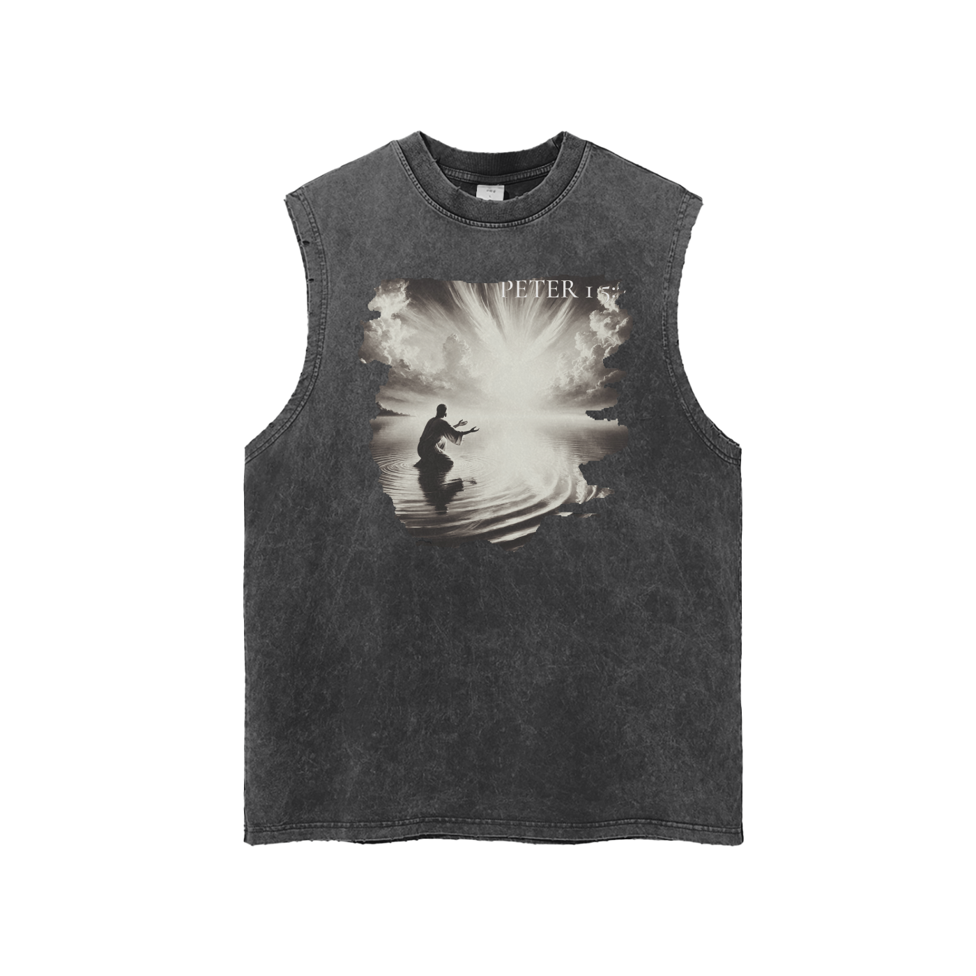 Cast all your anxiety on Him - Distressed Sleeveless Tank