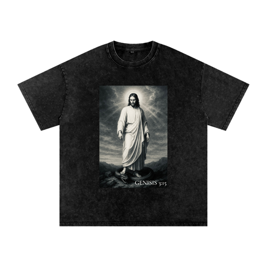 Genesis 3:15 - Acid Wash Oversize T-Shirt