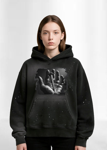 Salvation is Free - Vintage Wash Frayed Fleece Hoodie