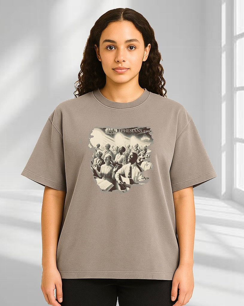 Ephesians 5:19 - Enzymes Washed T-Shirt