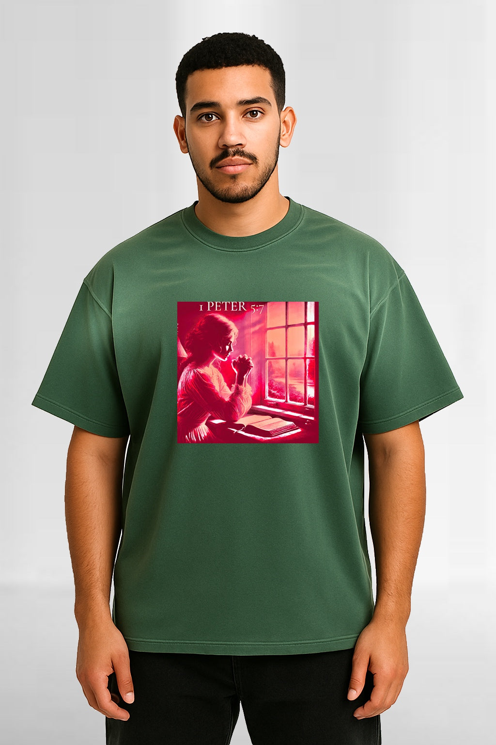 1 Peter 5:7 Tiger Stripes Dyed Gradient T-Shirt
