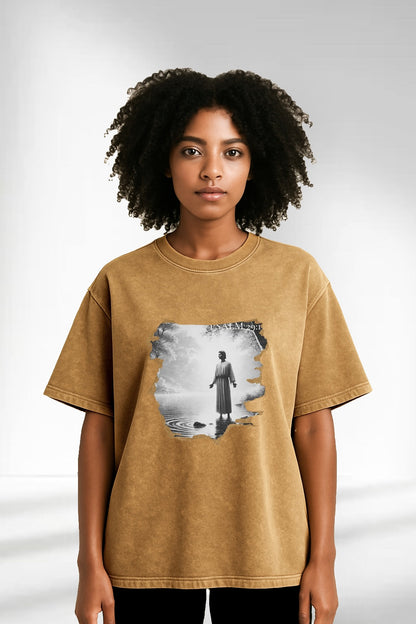 Psalm 29:11 - Oversized Snow Washed T-Shirt