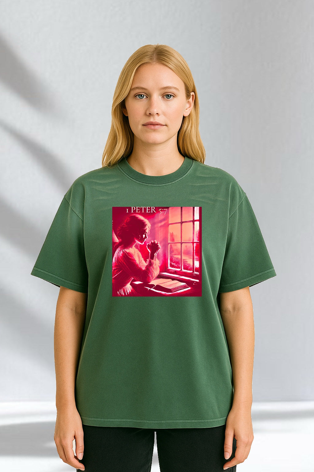1 Peter 5:7 Tiger Stripes Dyed Gradient T-Shirt