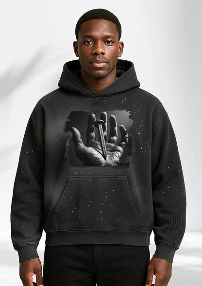 Salvation is Free - Vintage Wash Frayed Fleece Hoodie