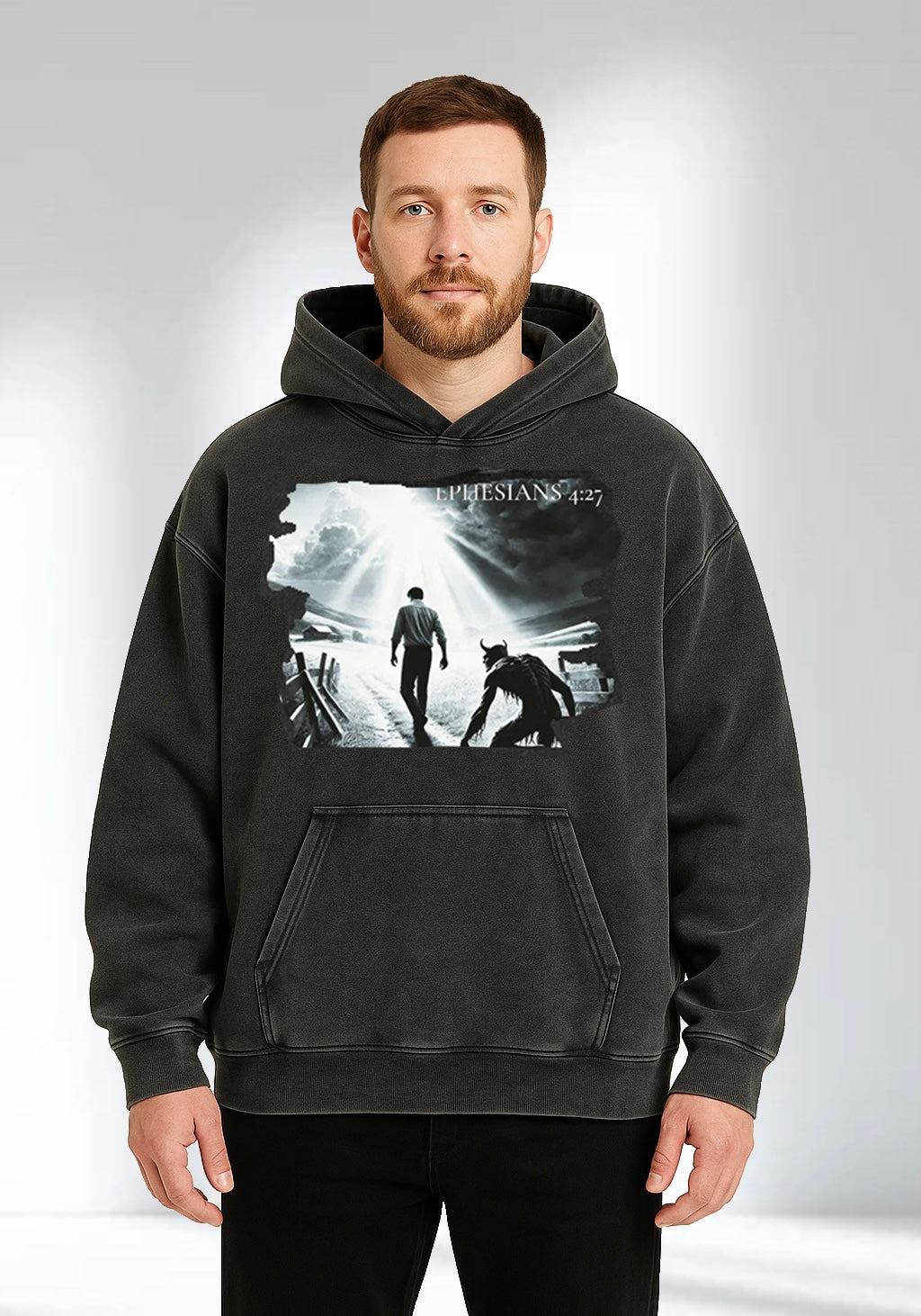 Ephesians 4:27 - Acid Wash Oversized Hoodie