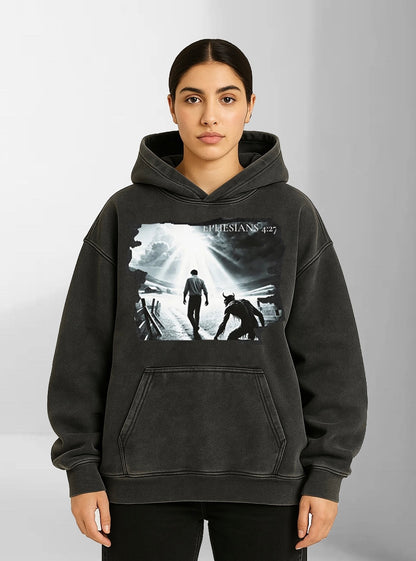 Ephesians 4:27 - Acid Wash Oversized Hoodie