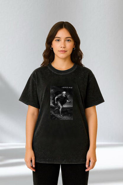 1 Kings 18:46 - Acid Wash Oversize T-Shirt