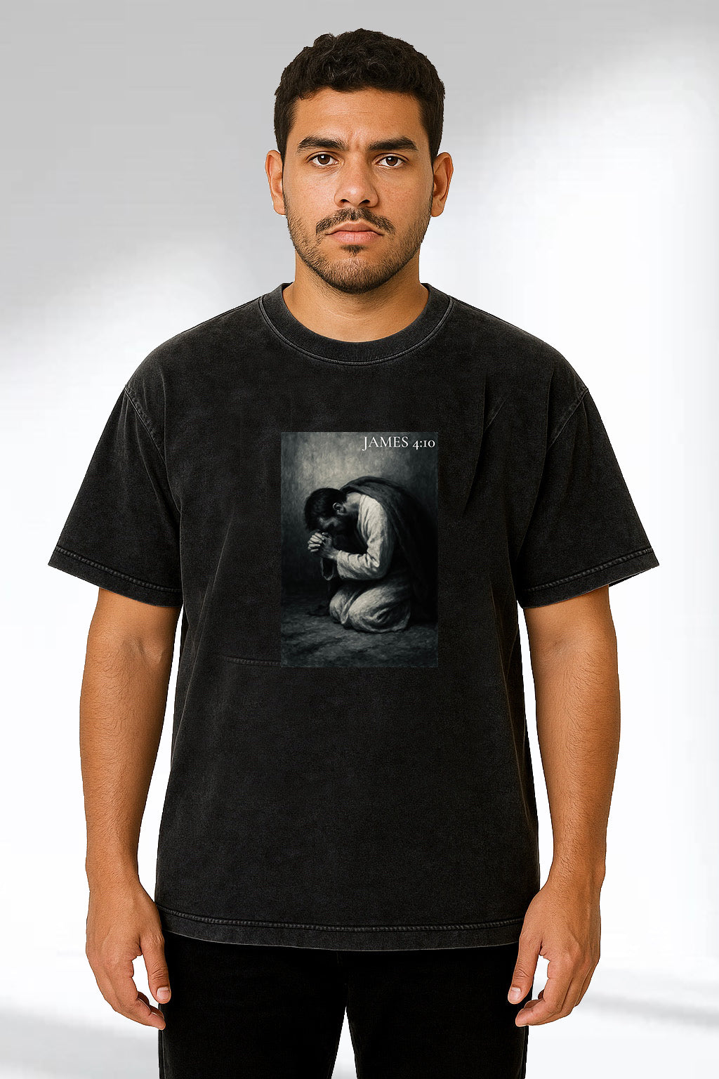 James 4:10 - Acid Wash Oversized T-Shirt