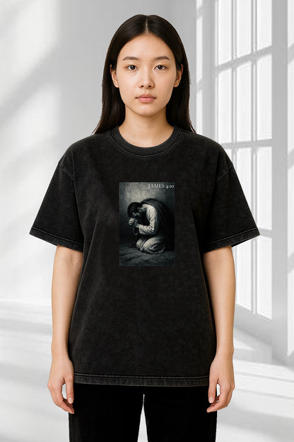 James 4:10 - Acid Wash Oversized T-Shirt