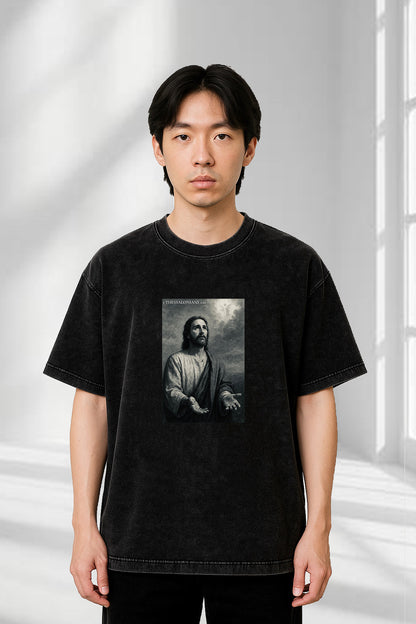 1 Thessalonians 1:10 - Acid Wash Oversized T-Shirt