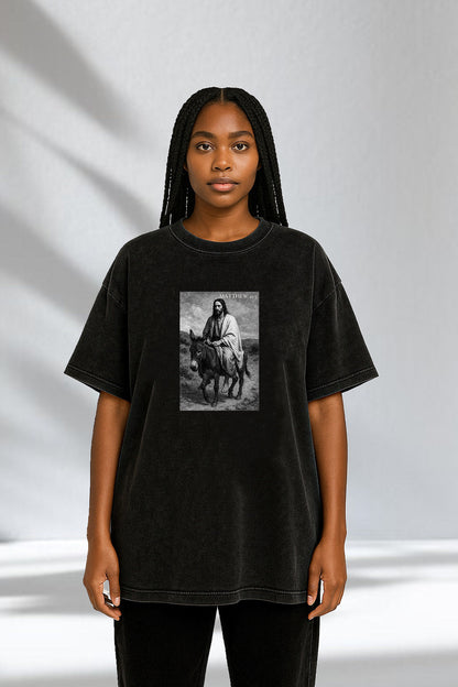 Matthew 21:5 - Acid Wash Oversized T-Shirt