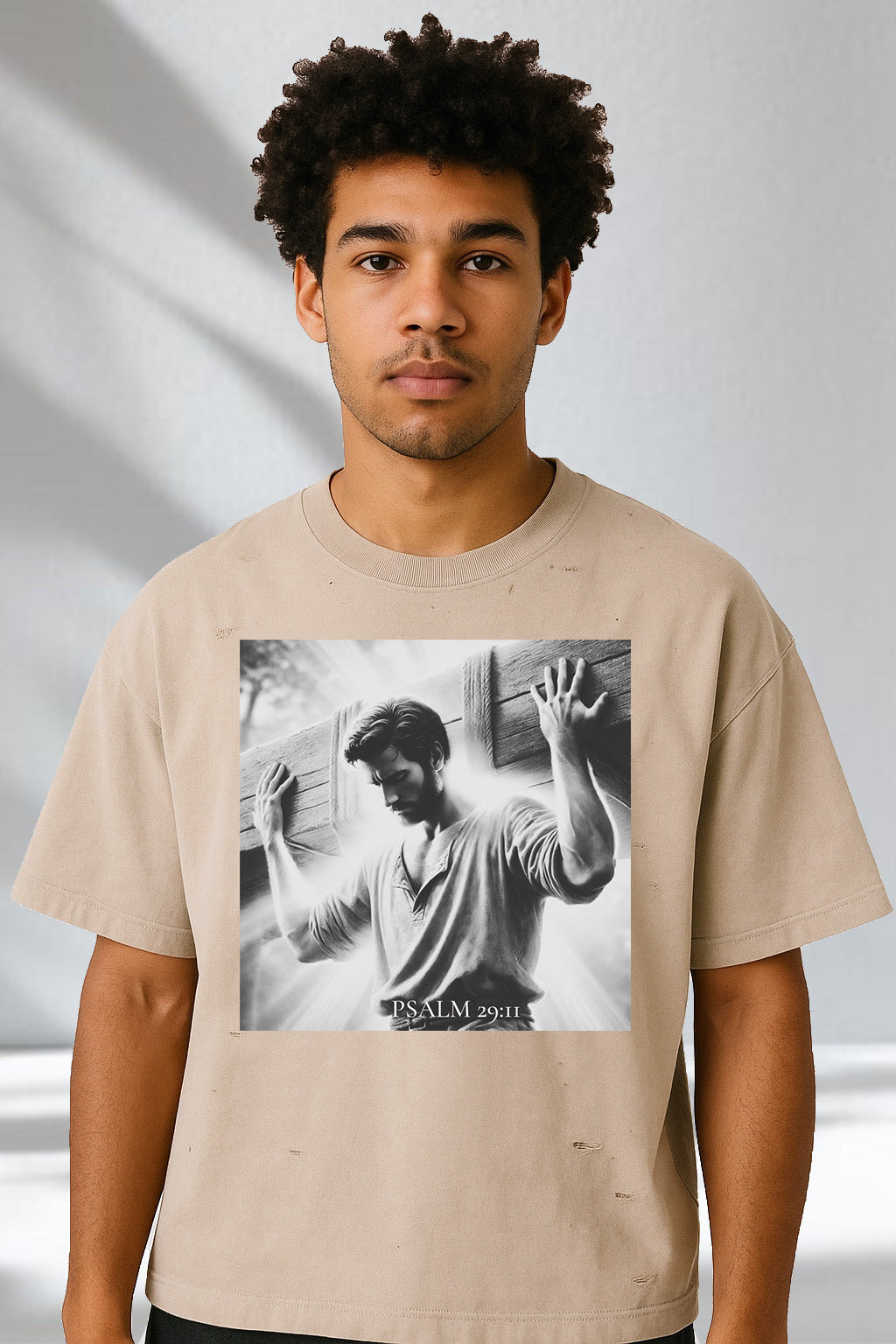 Psalm 29:11 - Classic Frayed Boxy Tee
