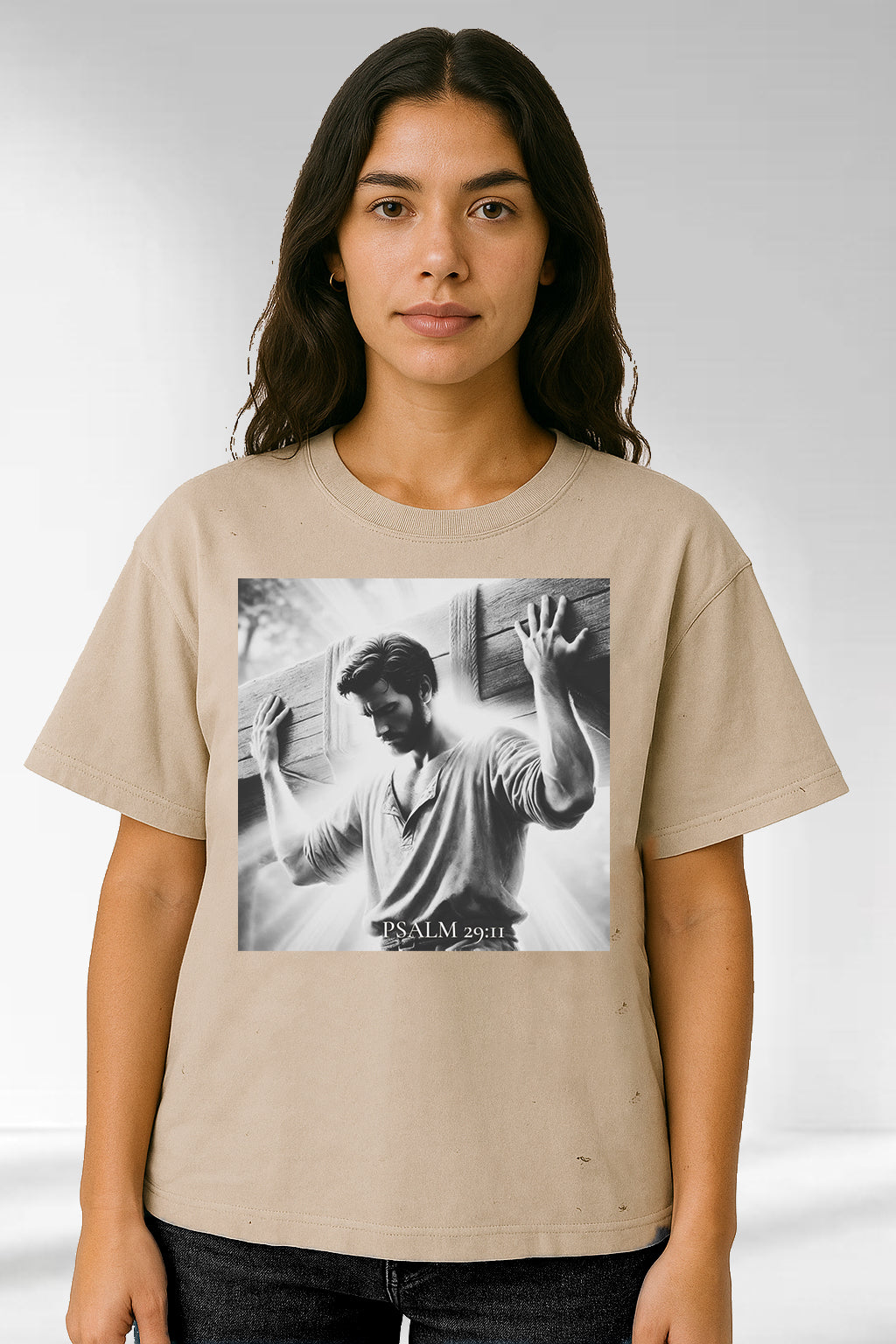 Psalm 29:11 - Classic Frayed Boxy Tee
