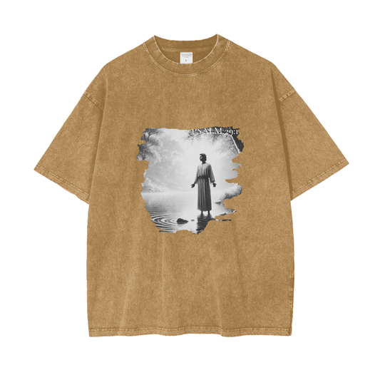 Psalm 29:11 - Oversize Snow Washed T-Shirt