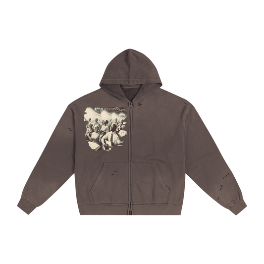 Melody to the Lord - Frayed Sunfade Zip Hoodie