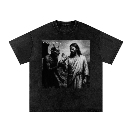Matthew 4:1-11 - Acid Wash Oversize T-Shirt